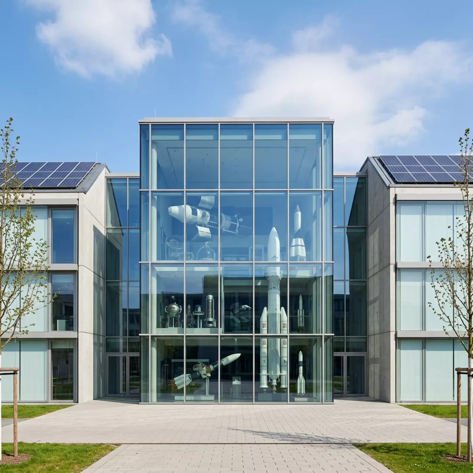 Außenansicht des Deutschen Museums Bonn, neutrale Umgebung, dokumentarische Architektur.